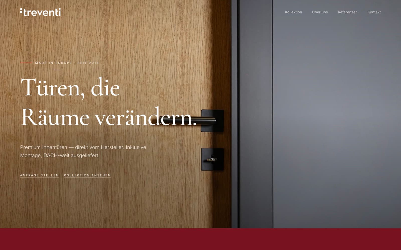 Treventi premium interior-door website built by GG Digital