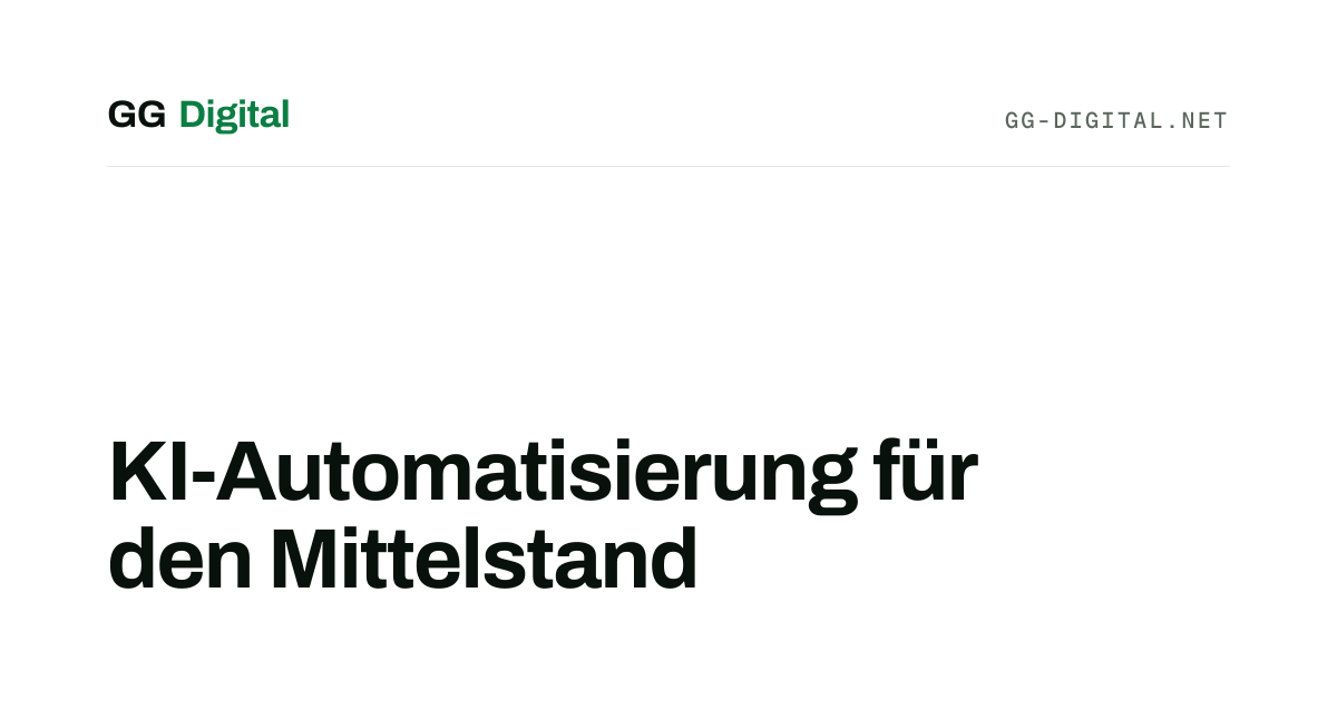 GG Digital — The AI-first agency for websites, marketing & IT